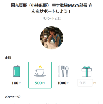 小林麻耶 國光真耶 國光吟 note 収入