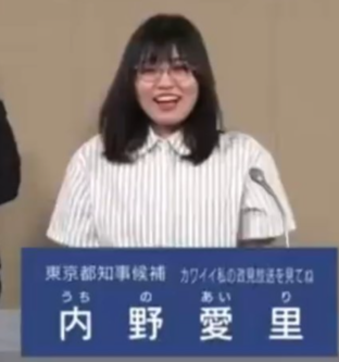 内野愛里　炎上　脱い　wiki　経歴　学歴　大学　政見放送　プロフィール　職業