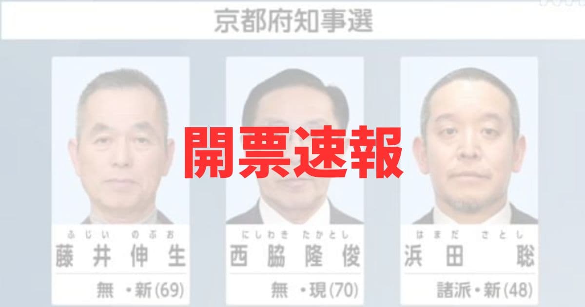 【開票速報】京都府知事選挙2026の結果！当選者や各得票数をリアルタイム速報！の記事